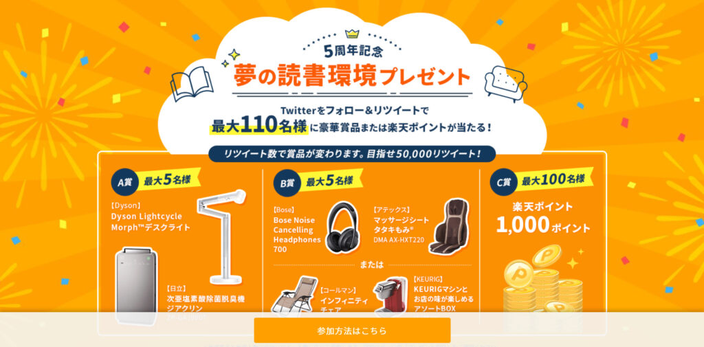 楽天マガジン 5周年記念キャンペーンの画像